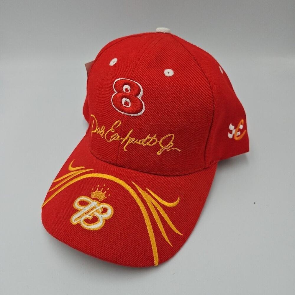 Vintage Dale‎ Earnhardt Jr Hat Adult Racing Nascar Cap Flames 90s Strapback NWT